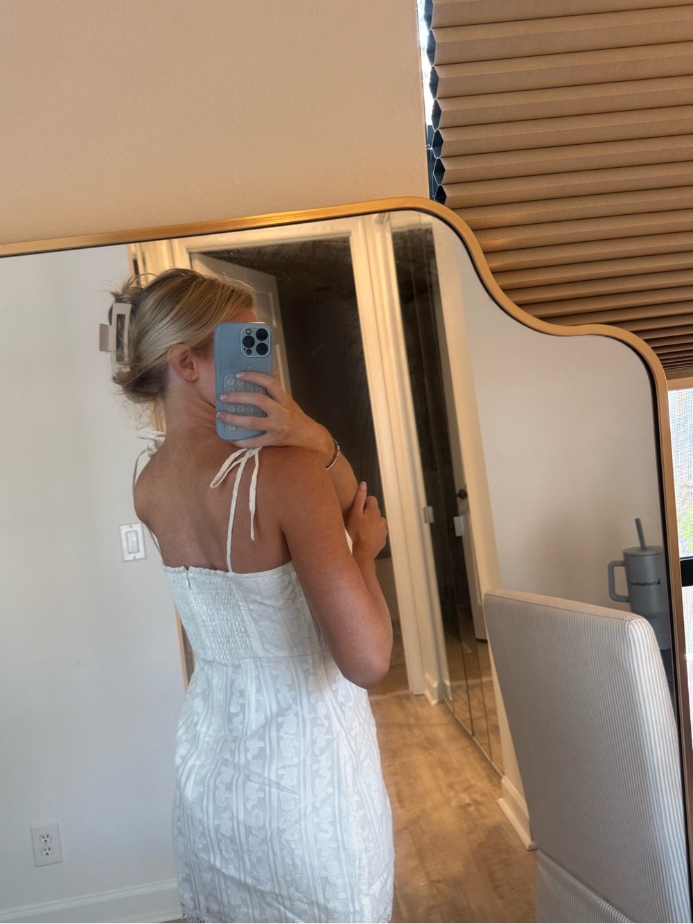 Lost + Wander White Lace Tie-Shoulder Mini Dress - Picture 3 of 5